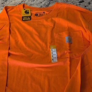 Carhartt Men's Vibrant Orange Long Sleeve Shirt XL TALL